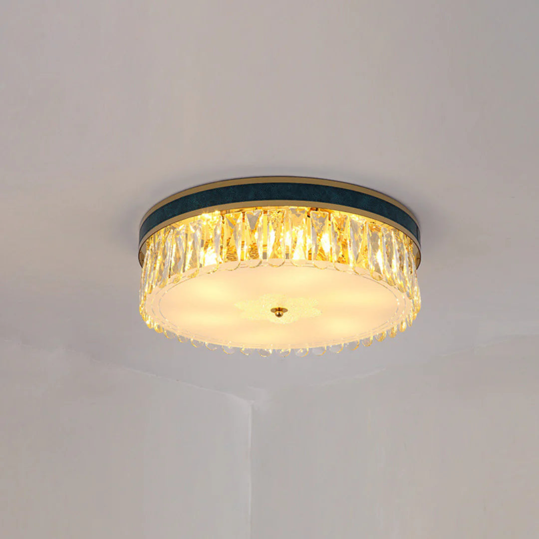 Modern Leather Crystal Ceiling Lamp - Nuvé