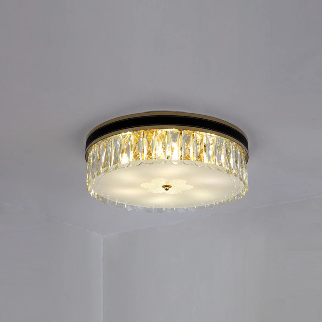 Modern Leather Crystal Ceiling Lamp - Nuvé