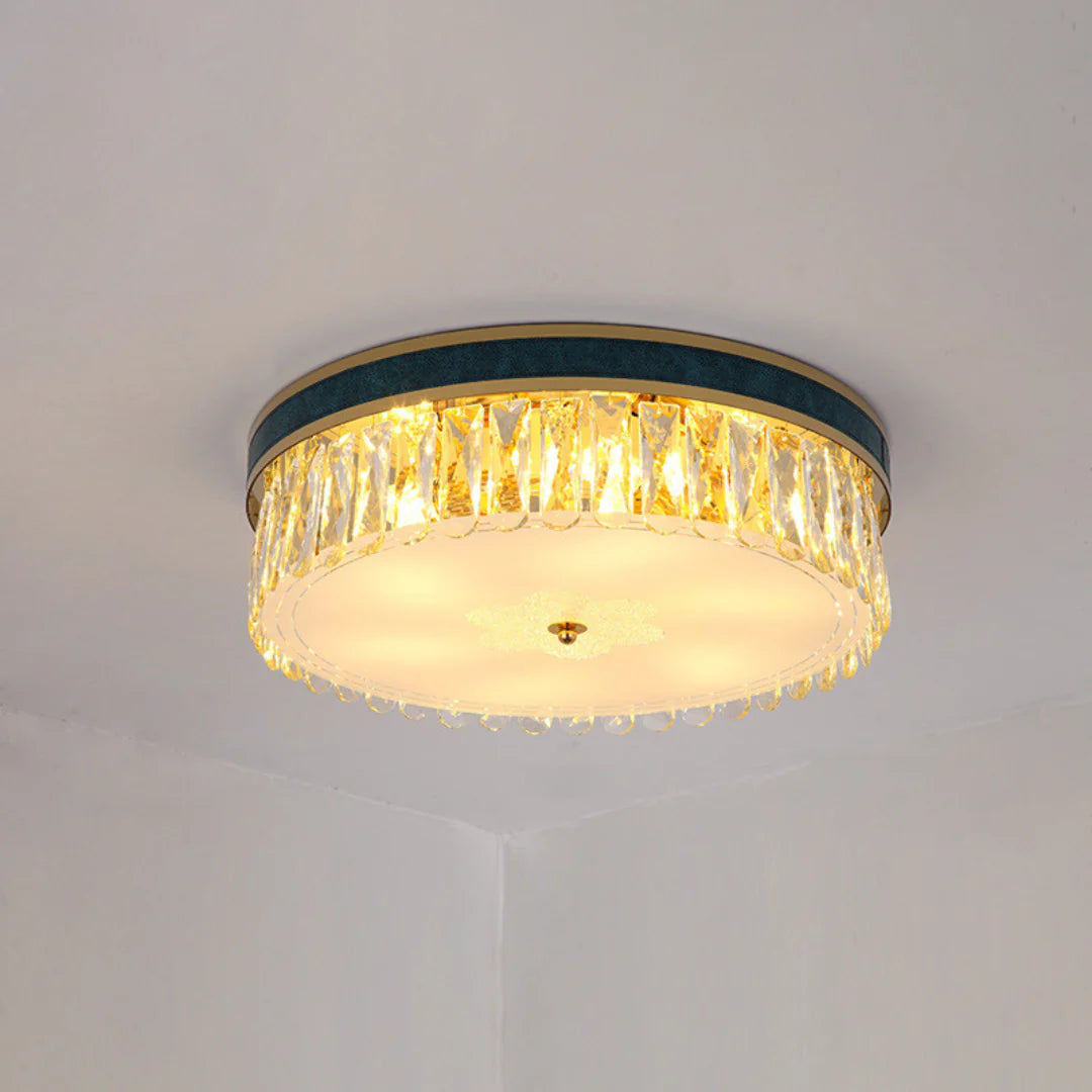 Modern Leather Crystal Ceiling Lamp - Nuvé