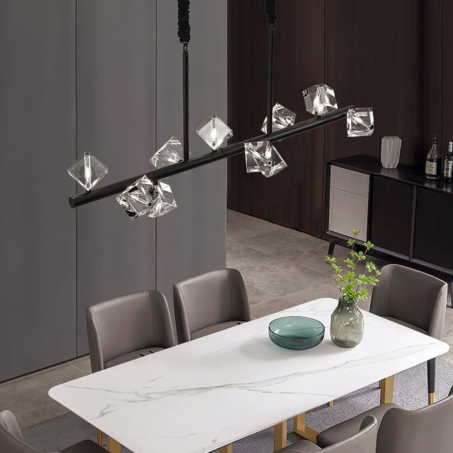 Modern Geometric Crystal Chandelier