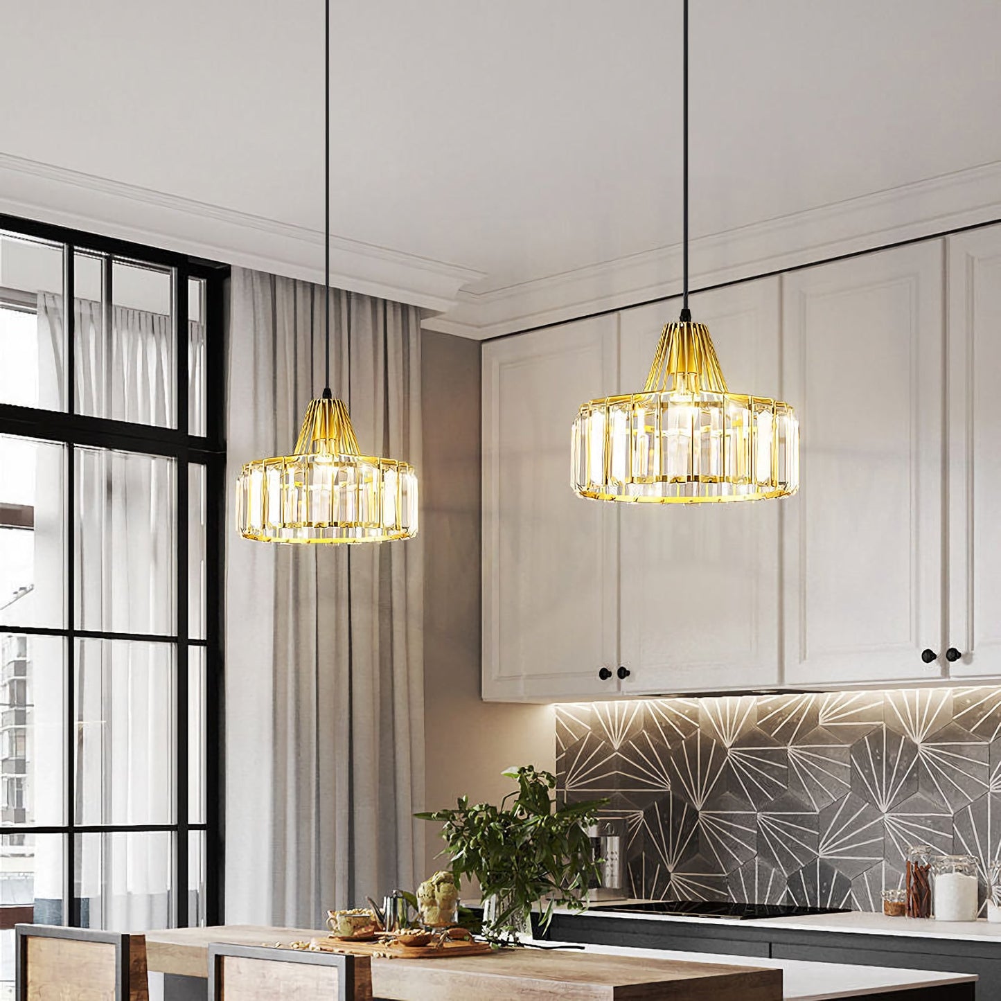 Modern Iron Art Glass Pendant Lamp - Nuvé