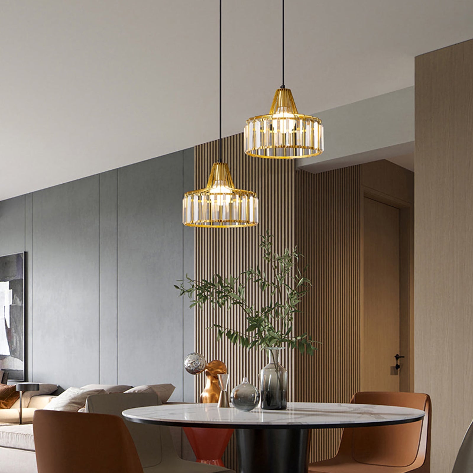 Modern Iron Art Glass Pendant Lamp - Nuvé