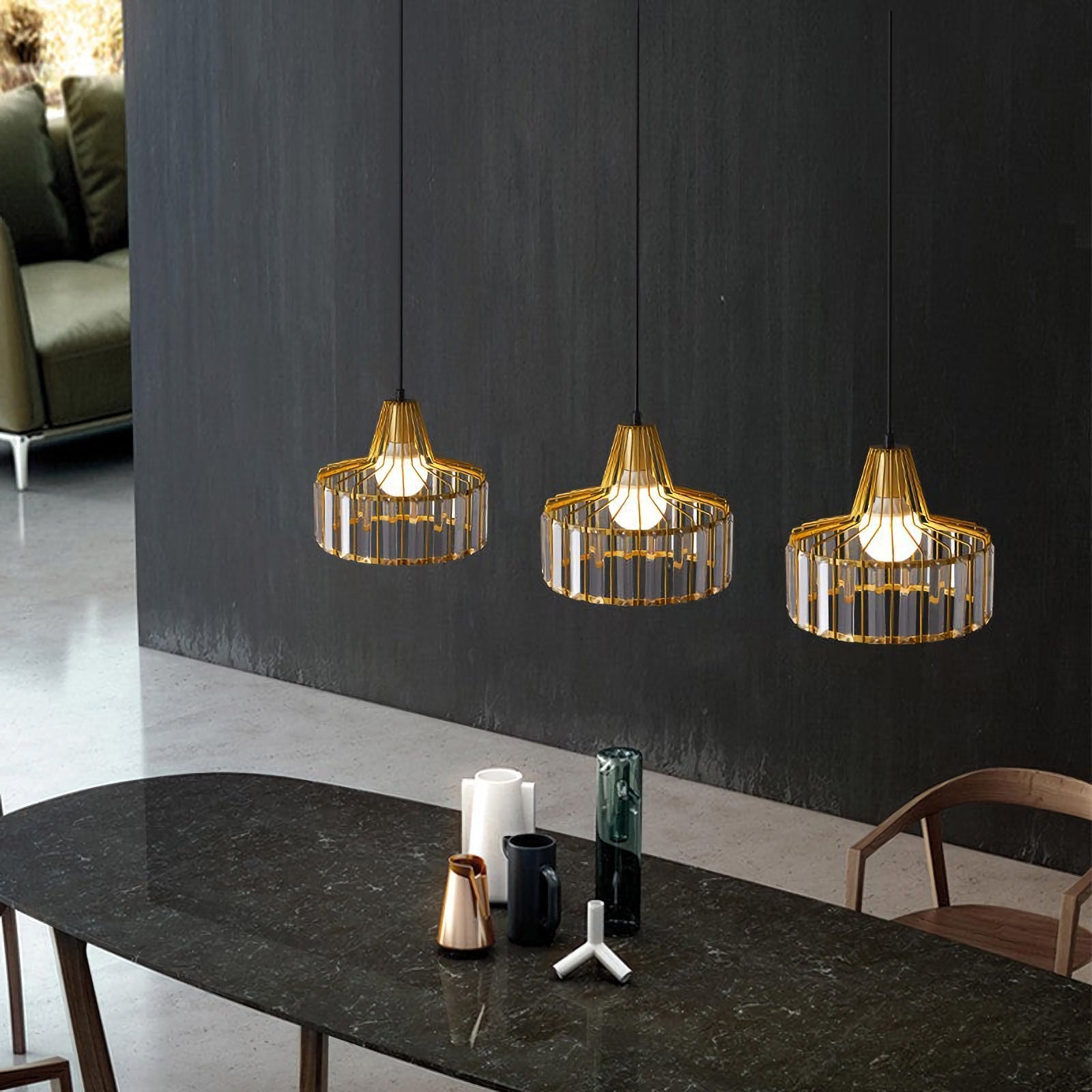 Modern Iron Art Glass Pendant Lamp - Nuvé