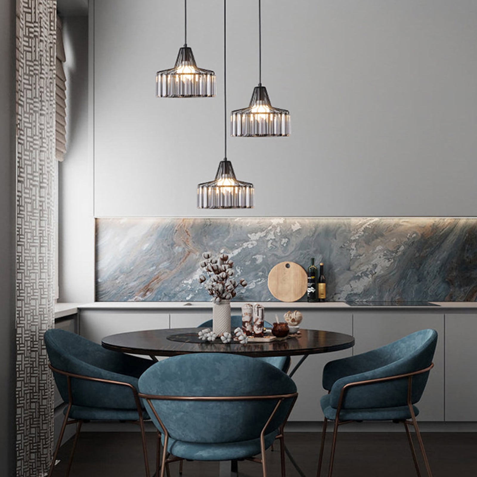 Modern Iron Art Glass Pendant Lamp - Nuvé