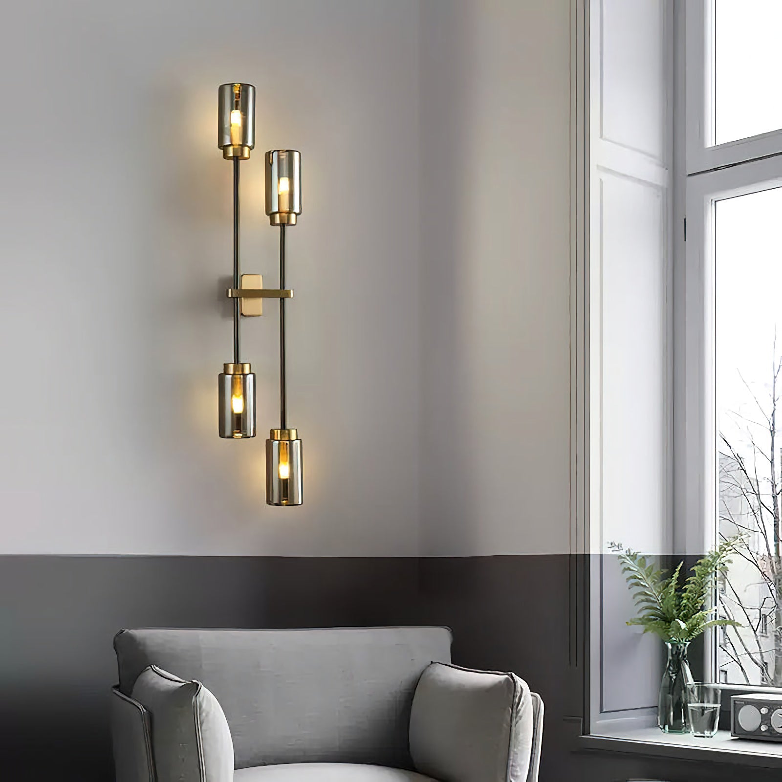 Modern Linear Glass Wall Lamp - Nuvé