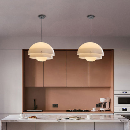 Modern Milk White Layer Pendant Lamp - Nuvé