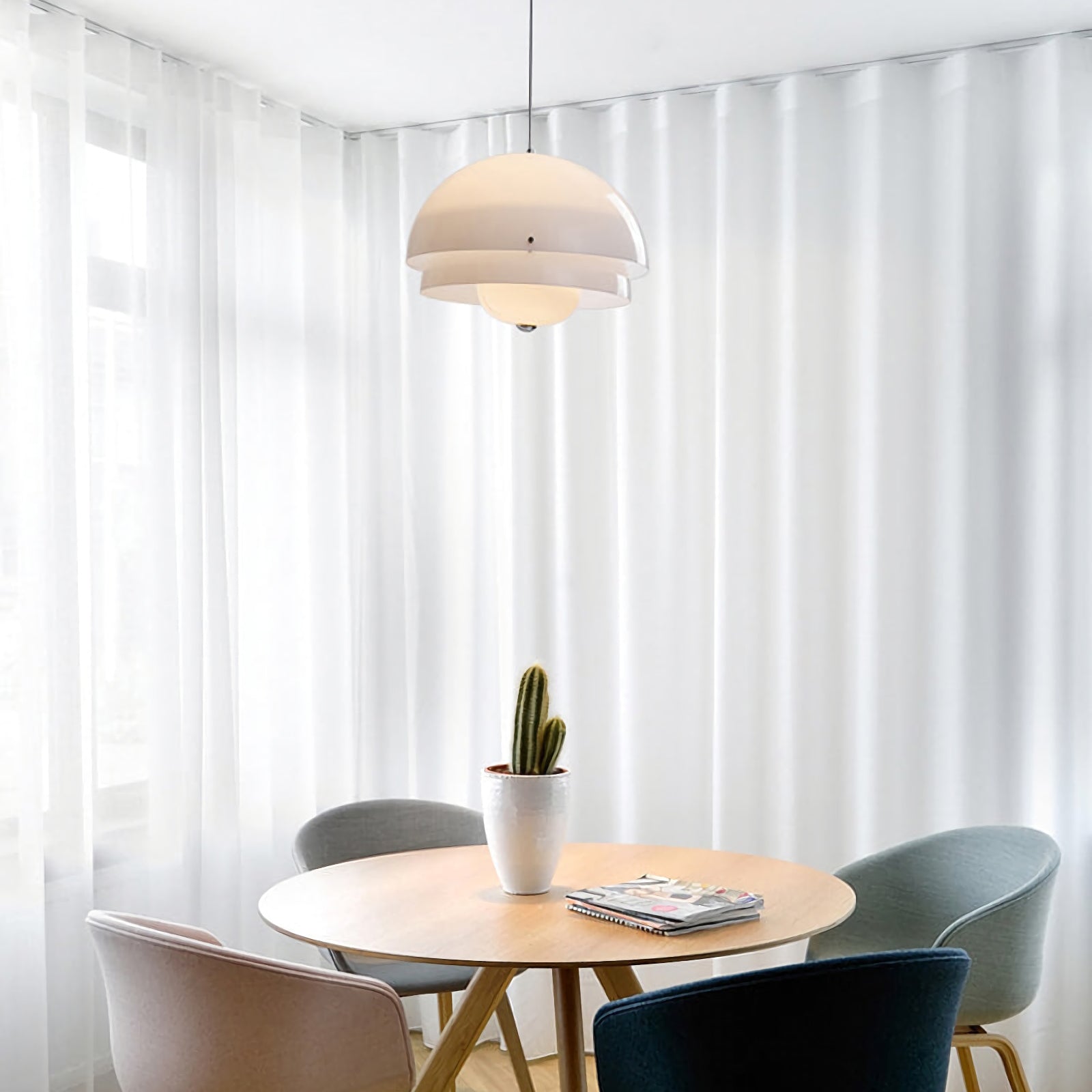 Modern Milk White Layer Pendant Lamp - Nuvé