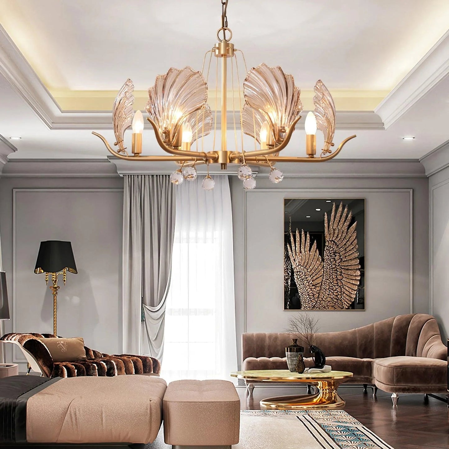 Modern Shell Glass Chandelier - Nuvé