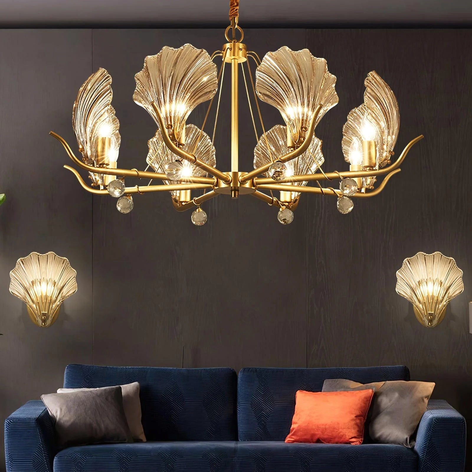 Modern Shell Glass Chandelier - Nuvé