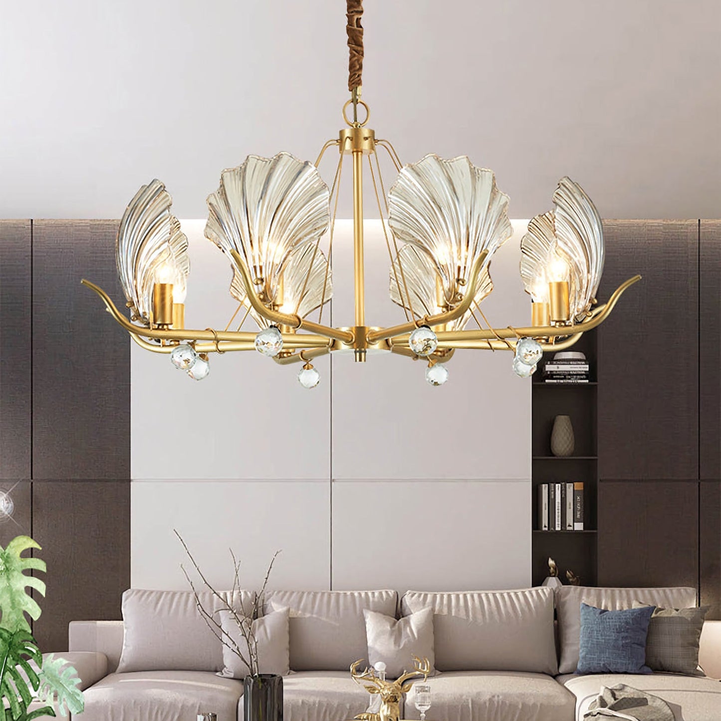 Modern Shell Glass Chandelier - Nuvé