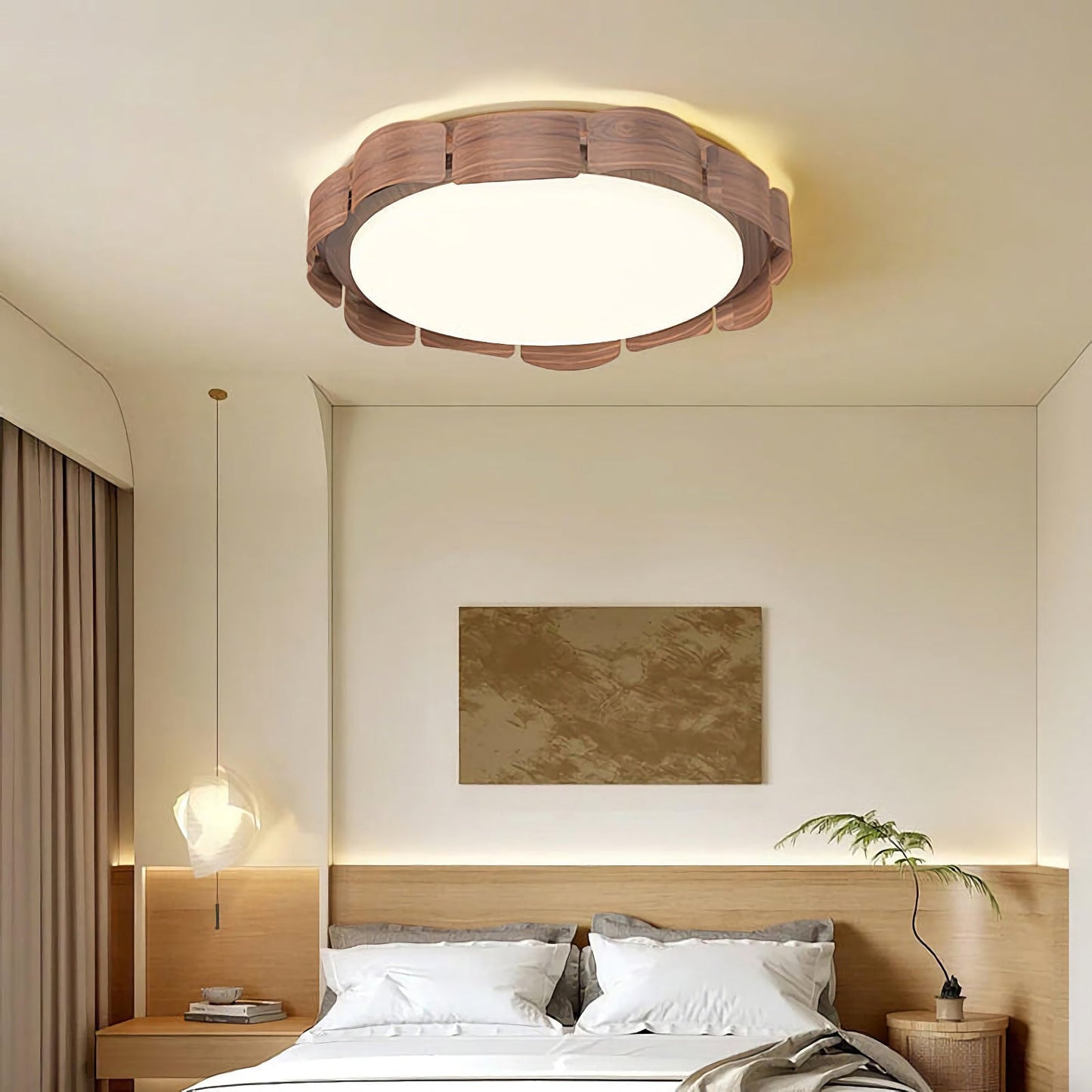 Modern Wabi-Sabi ceiling light by korewolamp featuring a minimalist, earthy design with soft, diffused lighting.