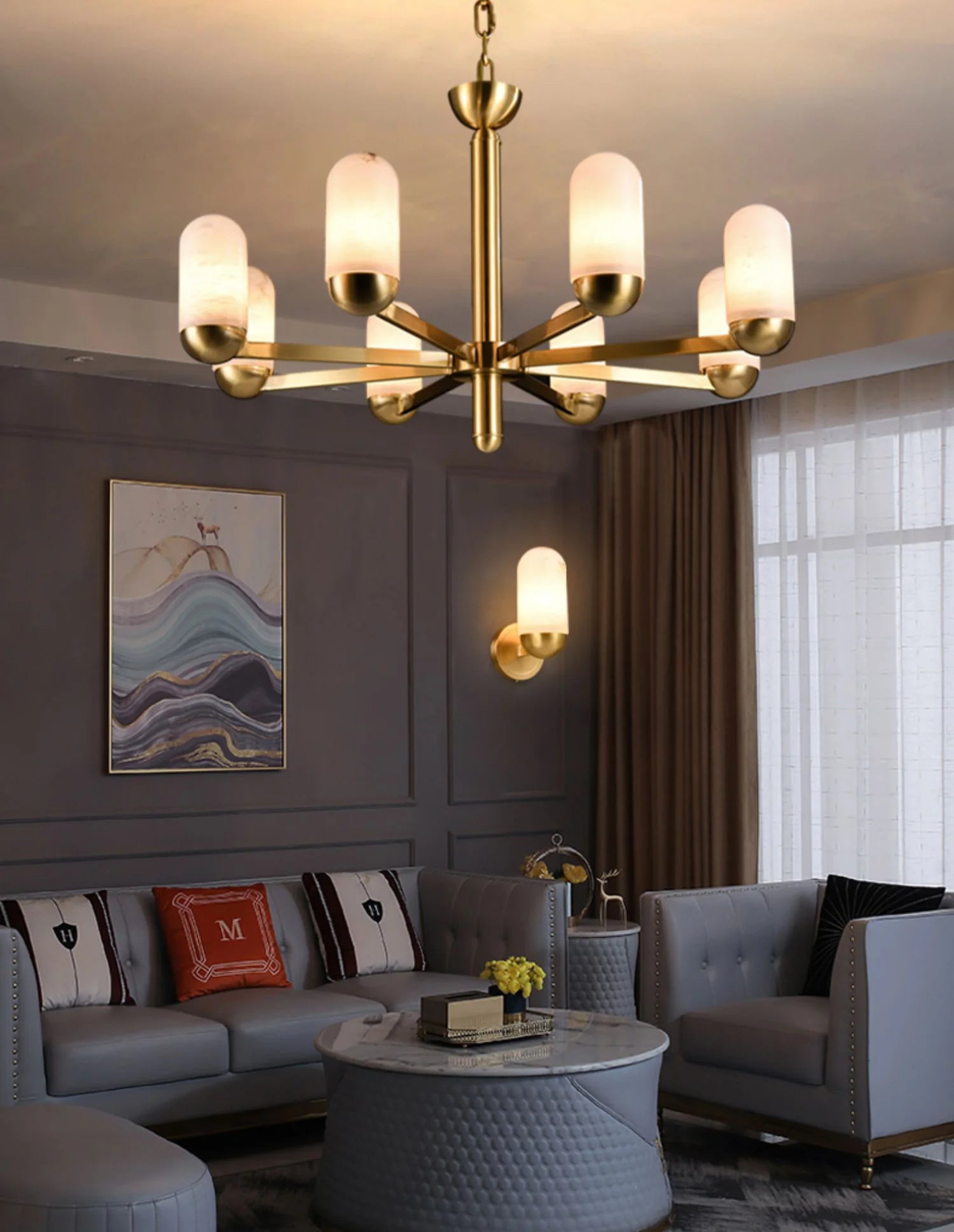 Moonshade Marble Chandelier - Nuvé