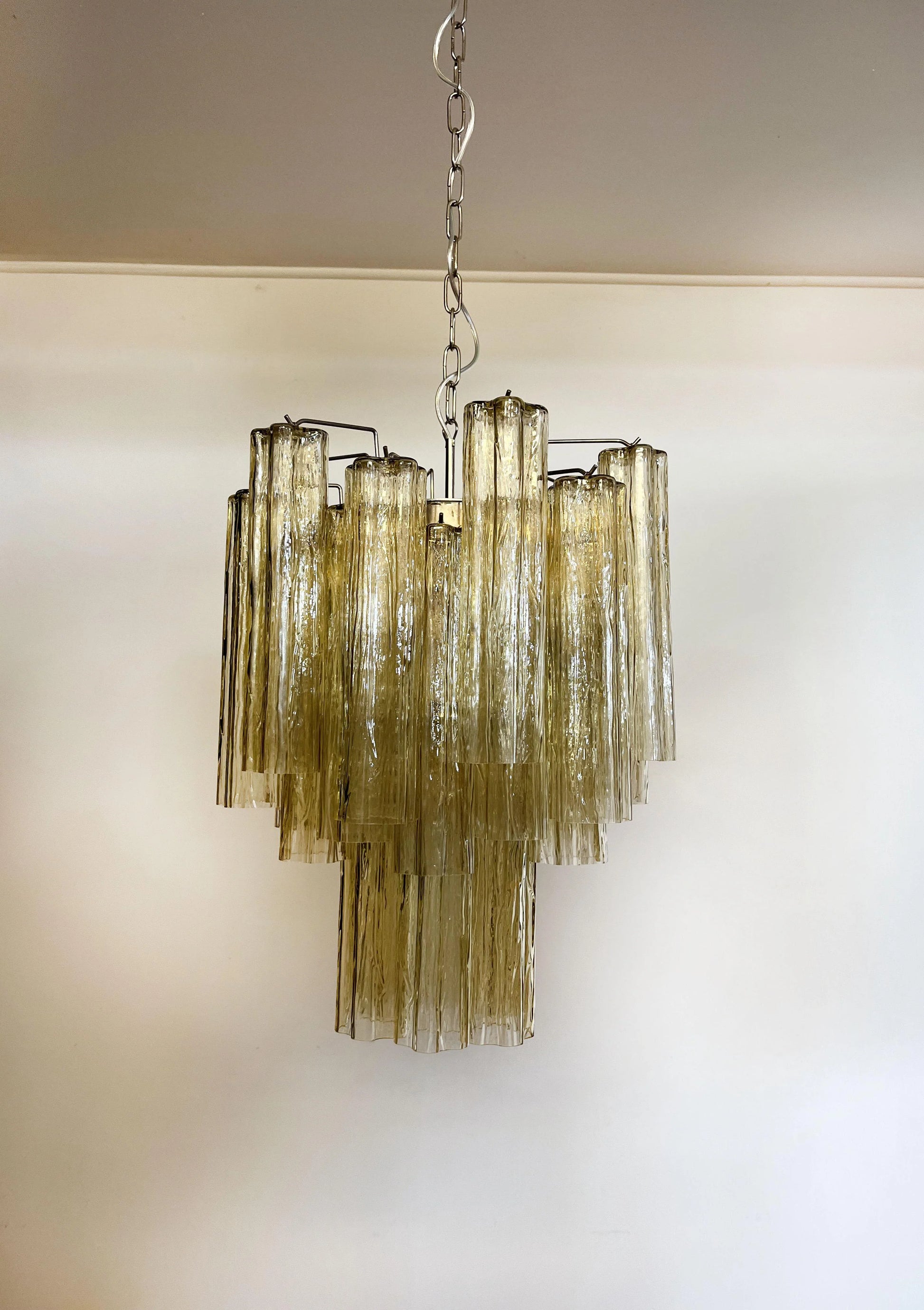 Fantastic Amber Murano Glass Tube Chandelier - Nuvé