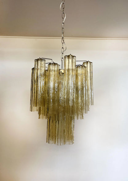 Fantastic Amber Murano Glass Tube Chandelier - Nuvé