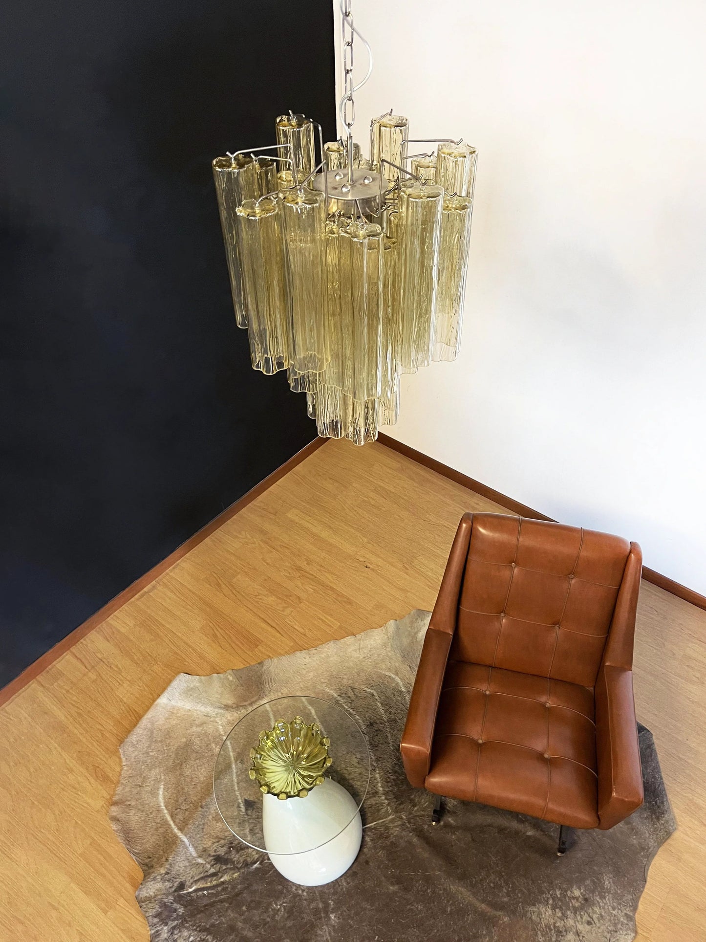 Fantastic Amber Murano Glass Tube Chandelier - Nuvé