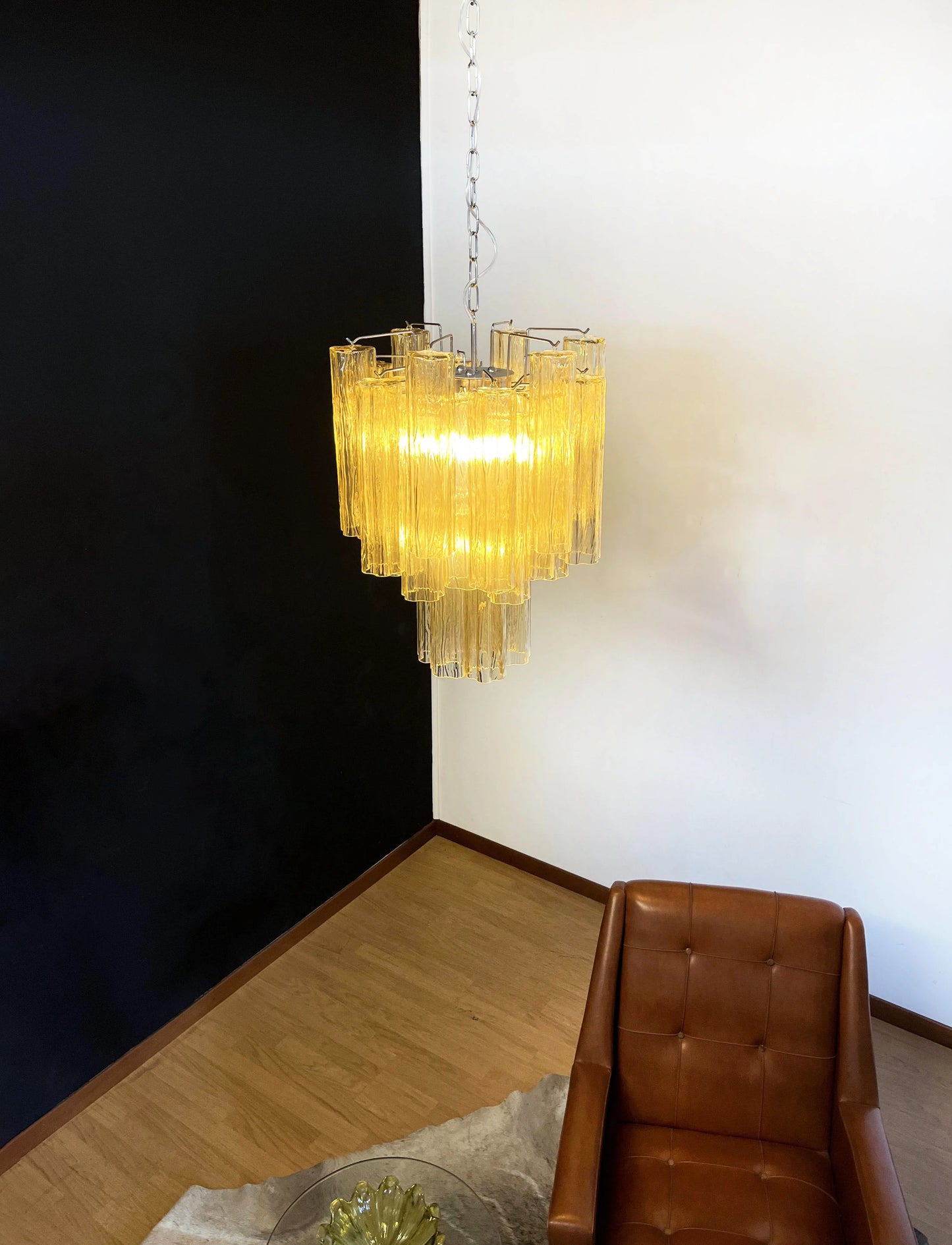 Fantastic Amber Murano Glass Tube Chandelier - Nuvé