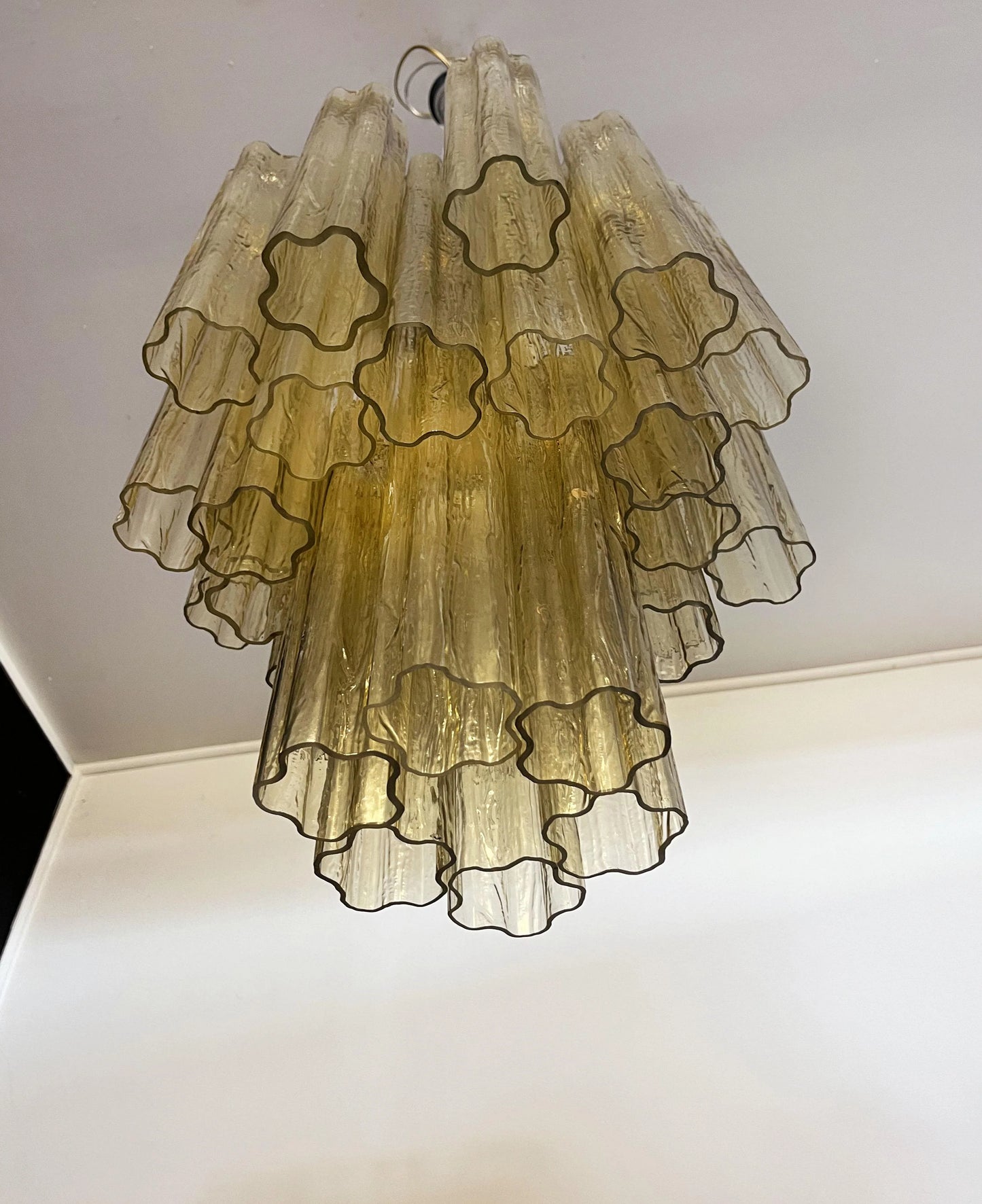 Fantastic Amber Murano Glass Tube Chandelier - Nuvé