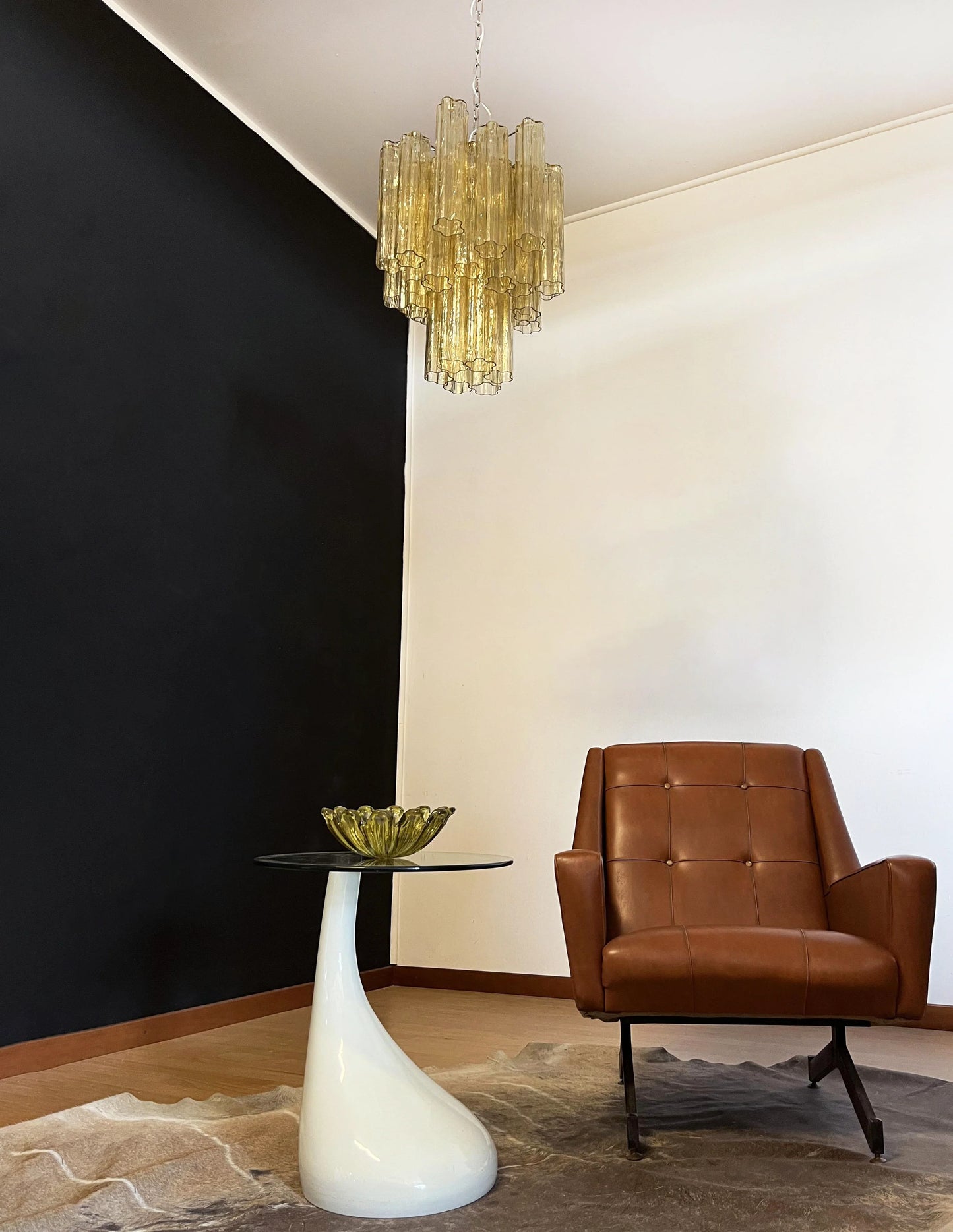 Fantastic Amber Murano Glass Tube Chandelier - Nuvé