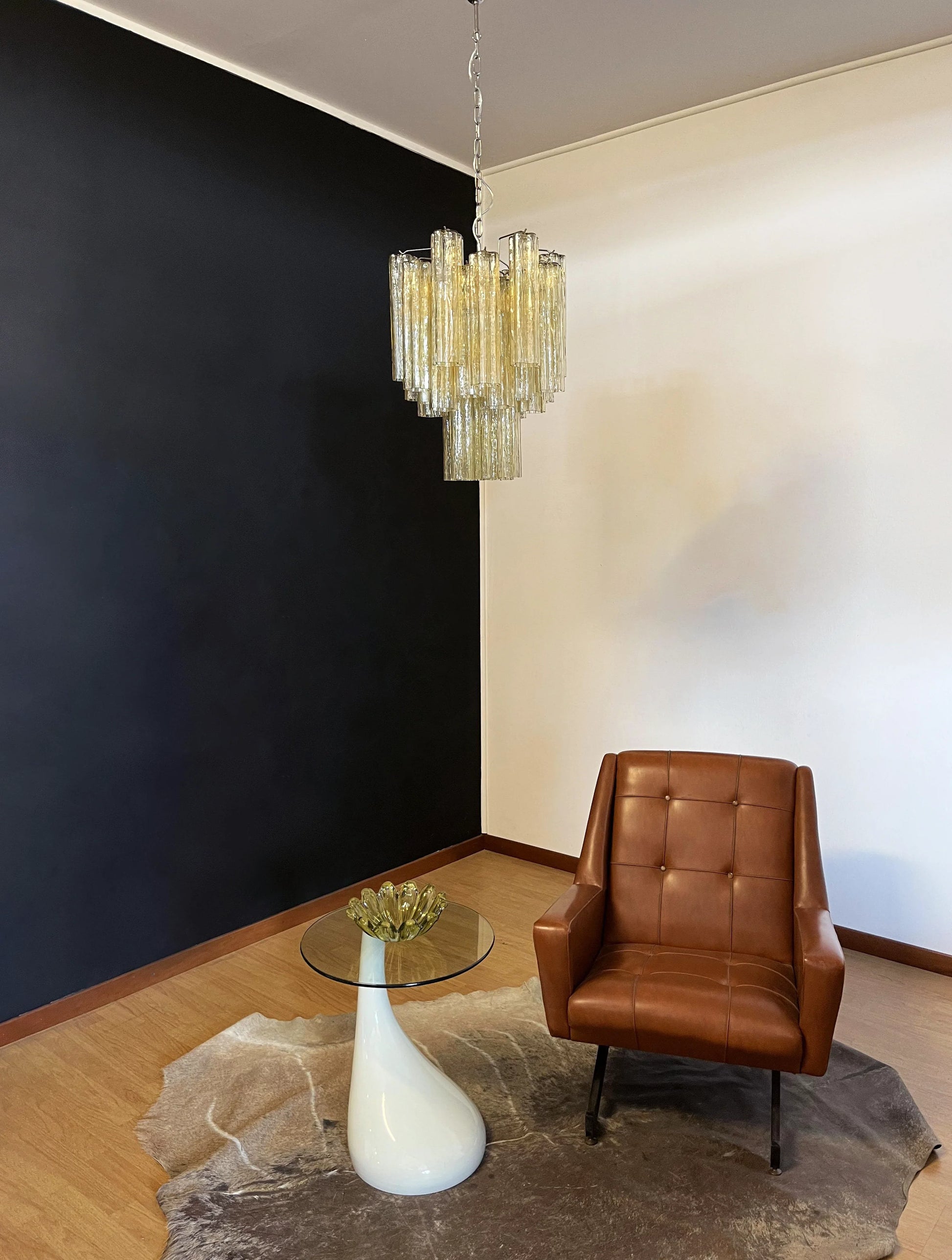 Fantastic Amber Murano Glass Tube Chandelier - Nuvé
