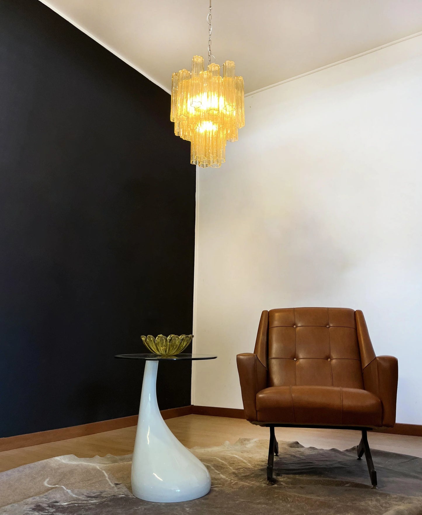 Fantastic Amber Murano Glass Tube Chandelier - Nuvé