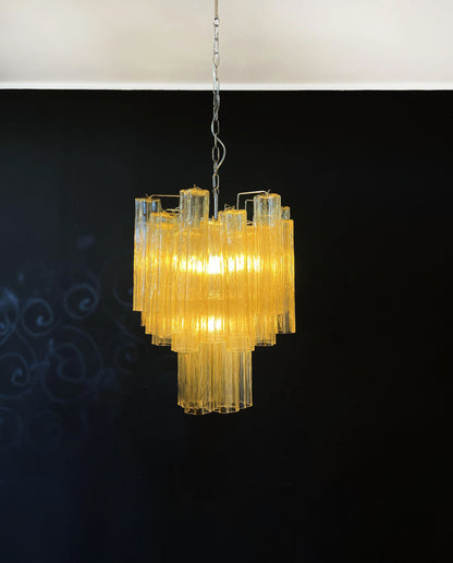 Fantastic Amber Murano Glass Tube Chandelier - Nuvé