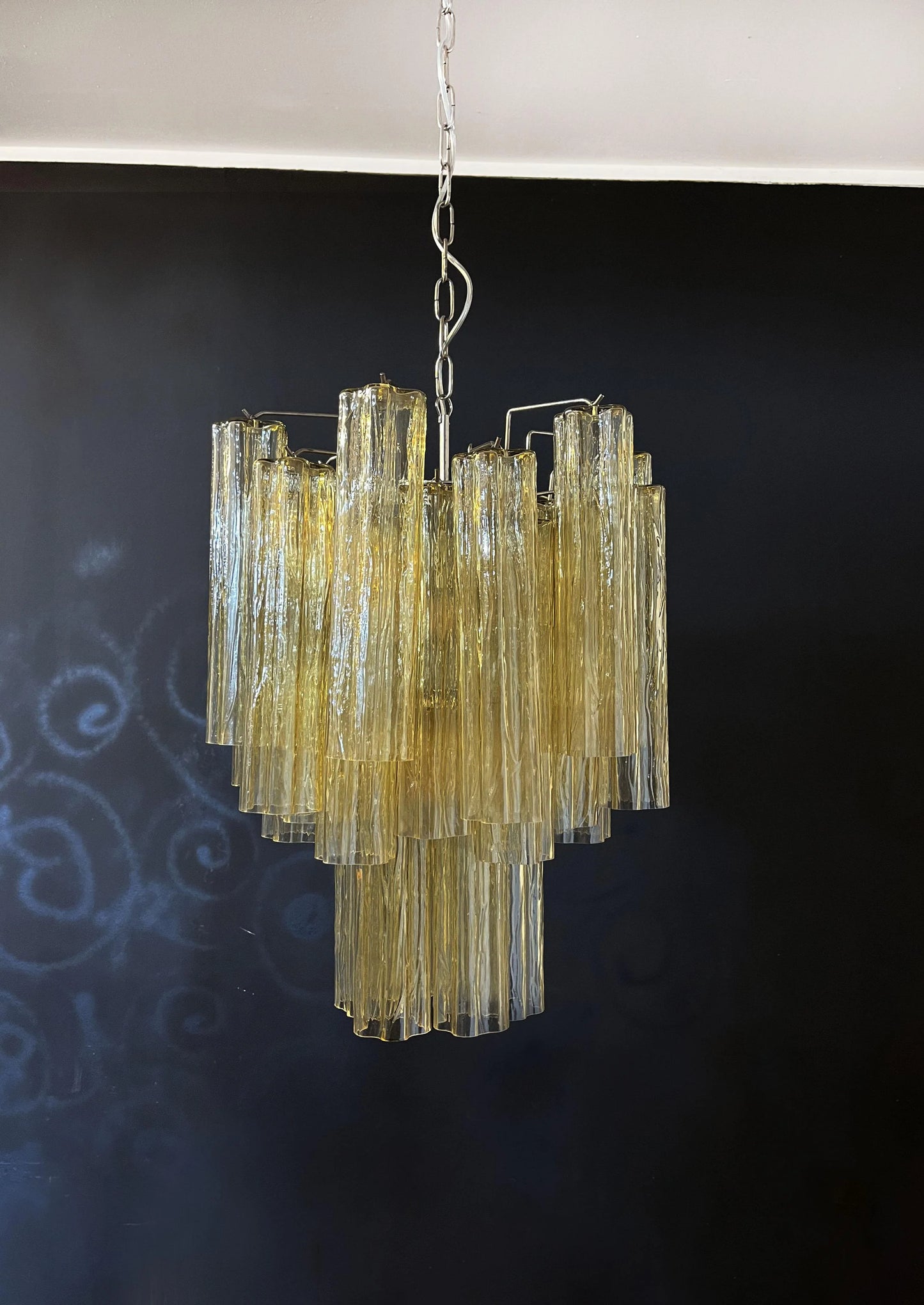 Fantastic Amber Murano Glass Tube Chandelier - Nuvé