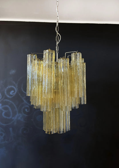 Fantastic Amber Murano Glass Tube Chandelier - Nuvé