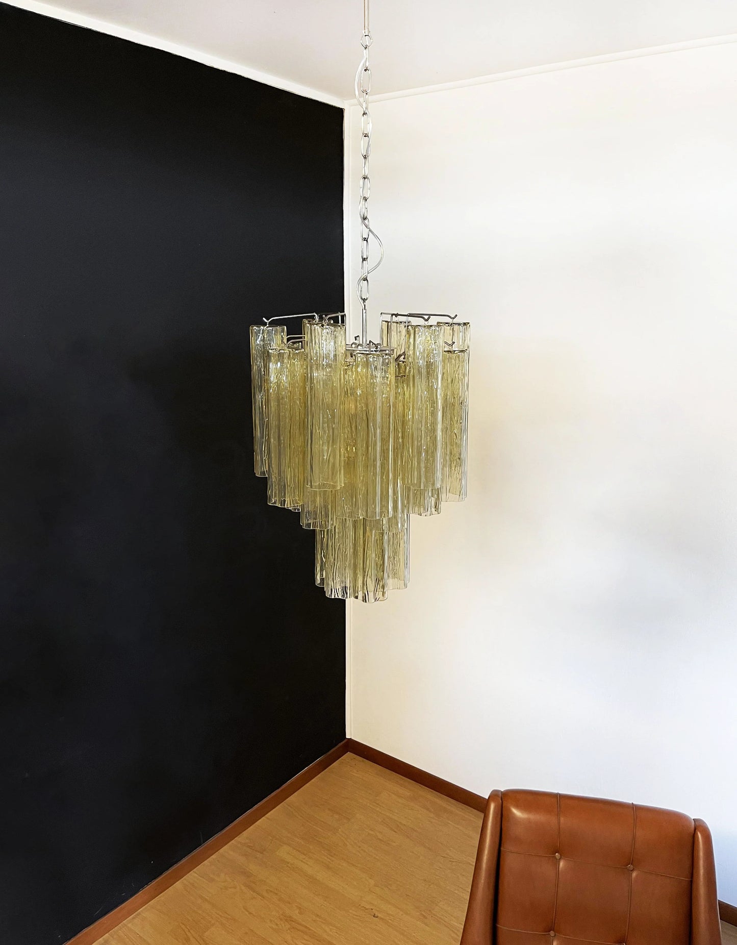 Fantastic Amber Murano Glass Tube Chandelier - Nuvé