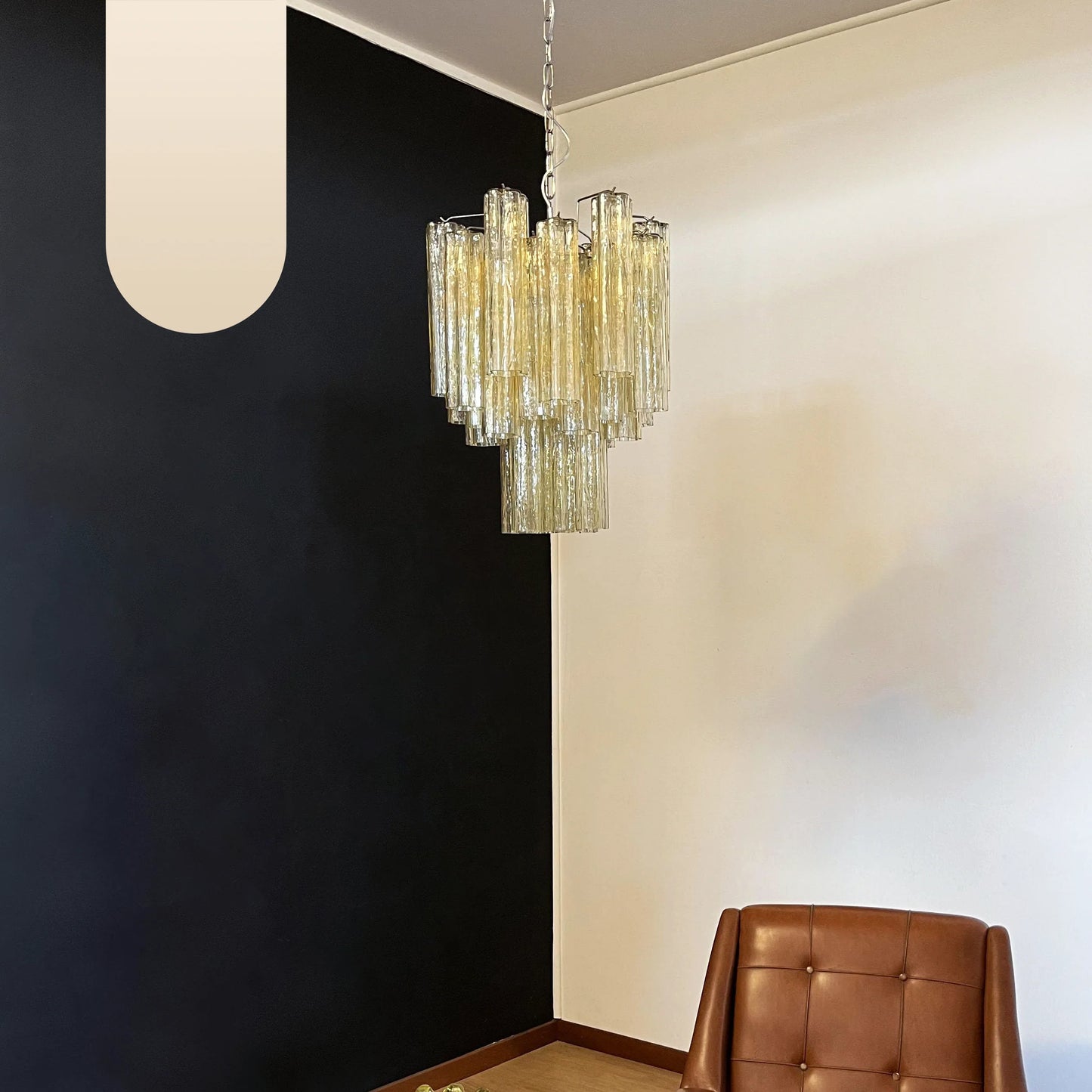Fantastic Amber Murano Glass Tube Chandelier - Nuvé