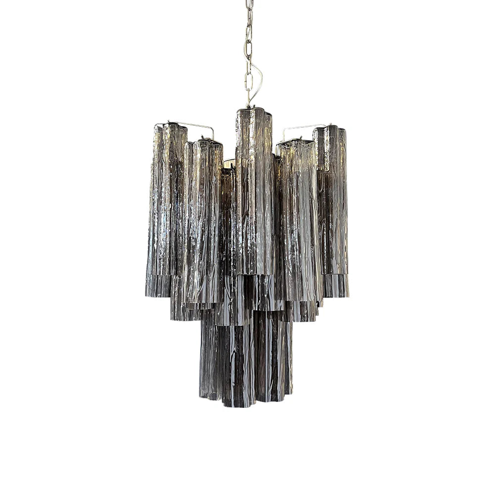Fantastic Smoked Murano Glass Tube Chandelier - Nuvé