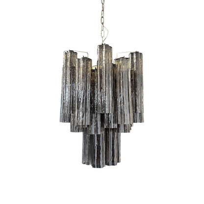Fantastic Smoked Murano Glass Tube Chandelier - Nuvé