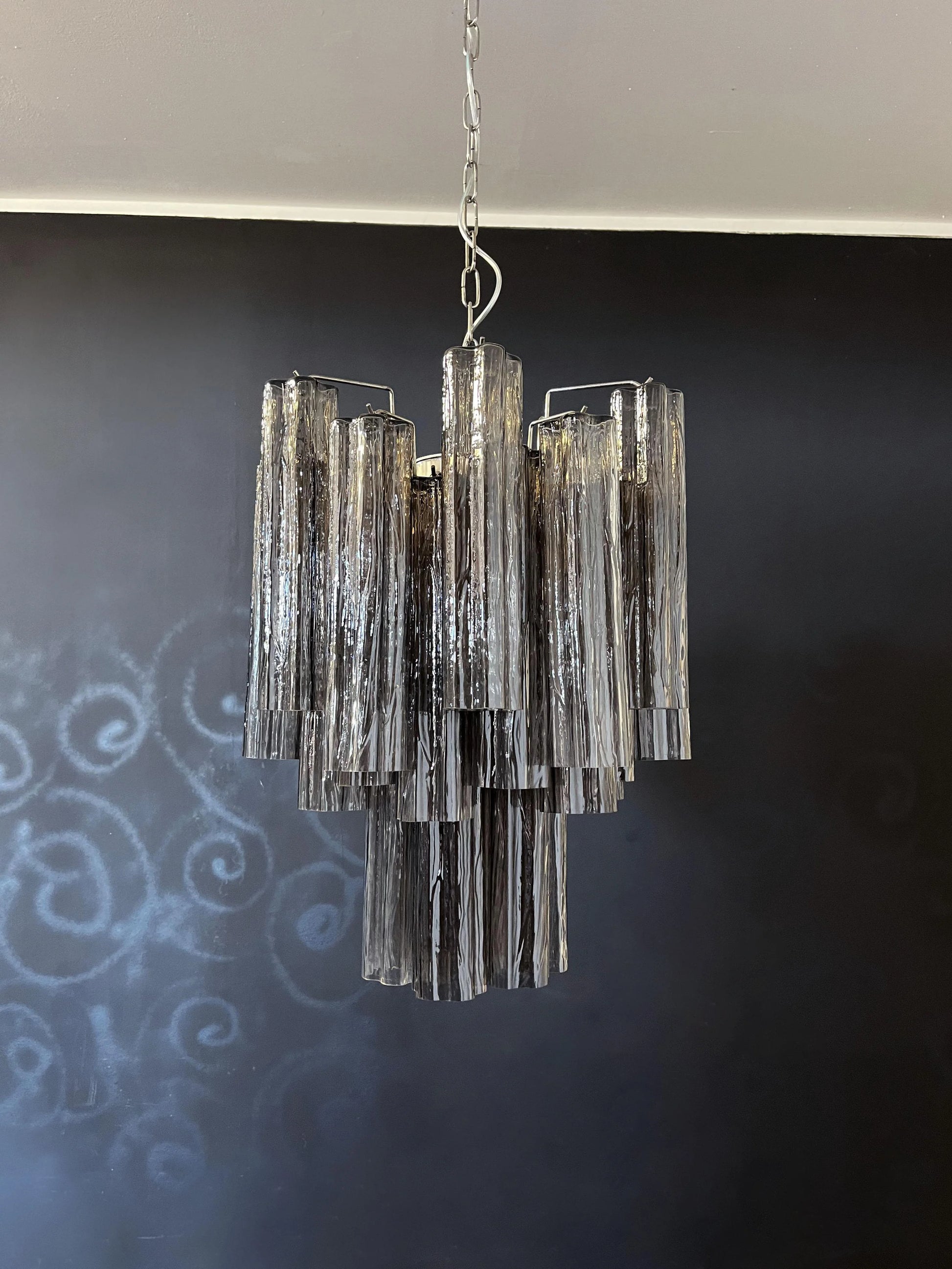 Fantastic Smoked Murano Glass Tube Chandelier - Nuvé