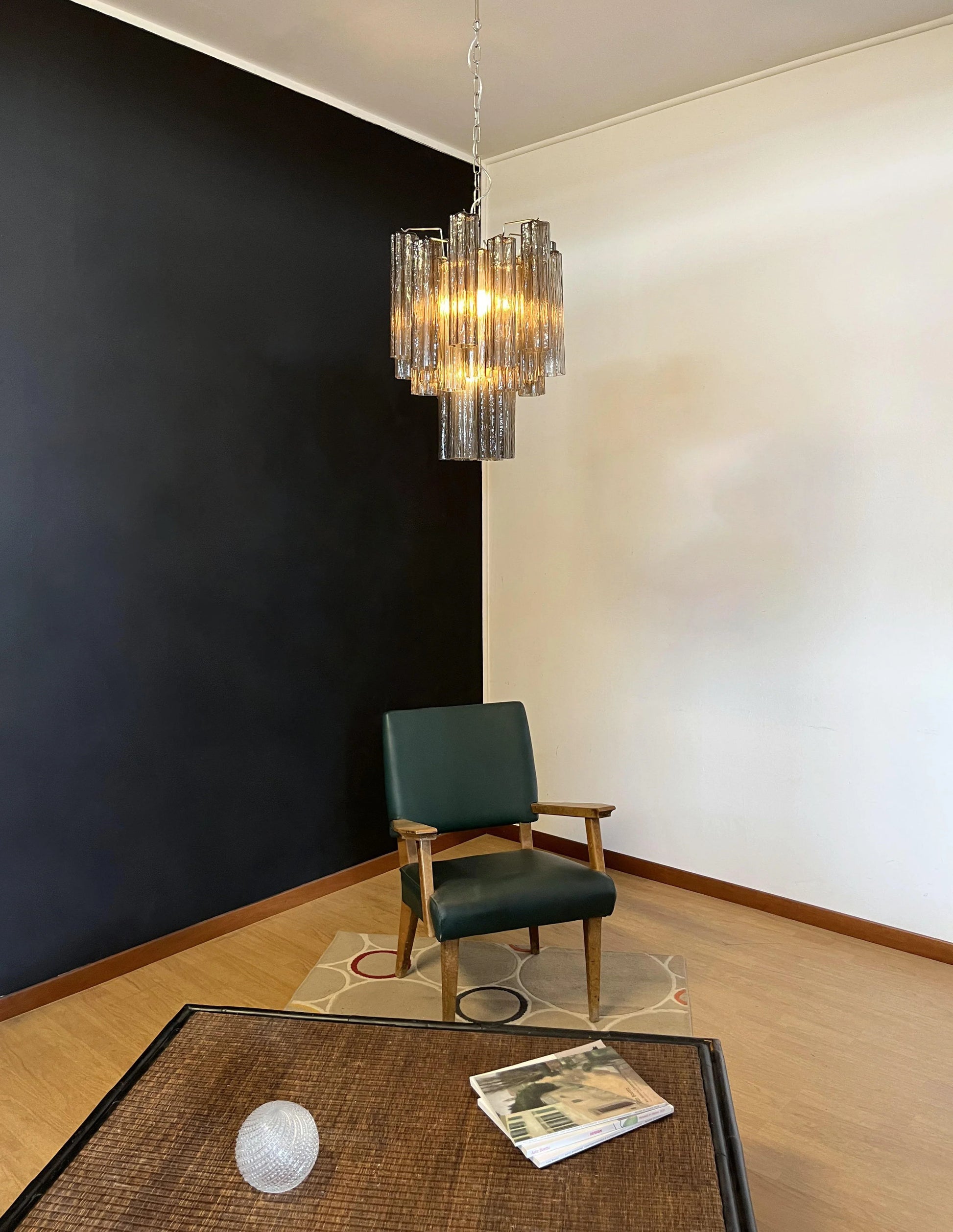 Fantastic Smoked Murano Glass Tube Chandelier - Nuvé