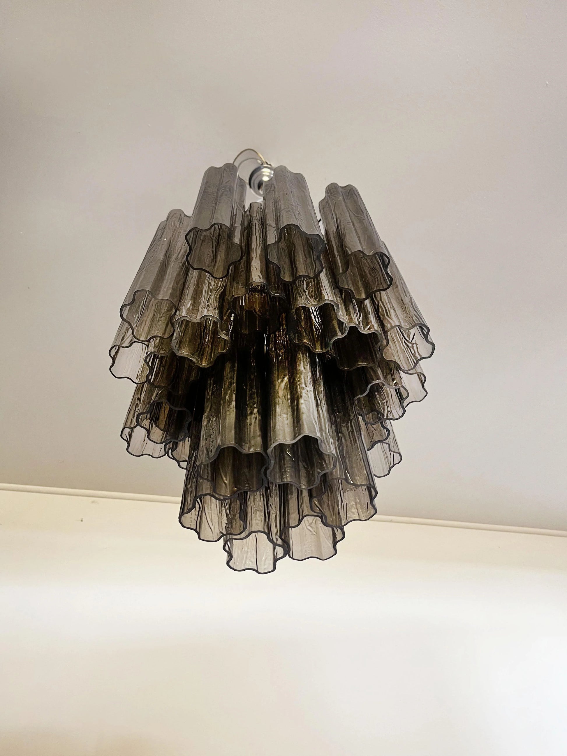 Fantastic Smoked Murano Glass Tube Chandelier - Nuvé