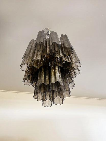 Fantastic Smoked Murano Glass Tube Chandelier - Nuvé