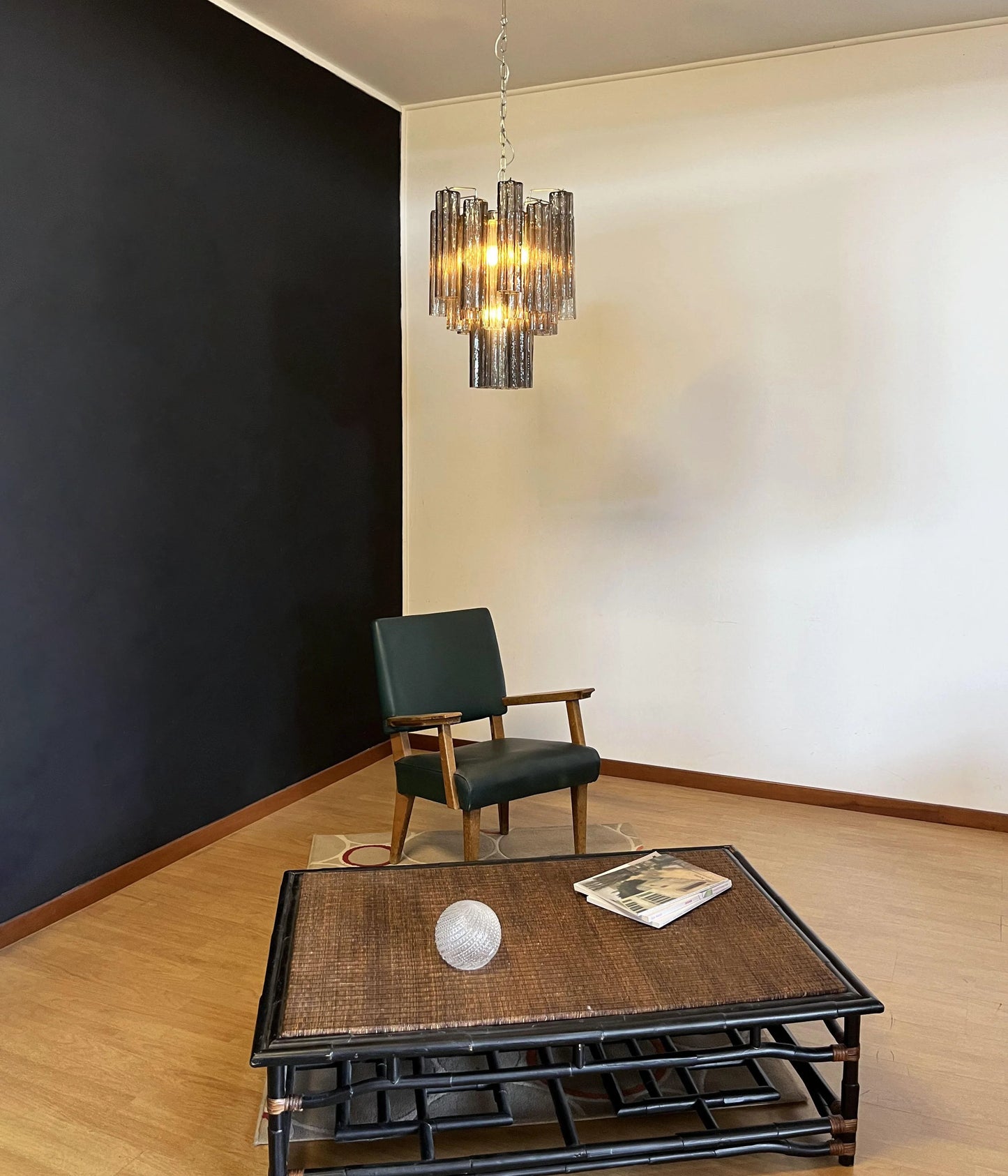 Fantastic Smoked Murano Glass Tube Chandelier - Nuvé