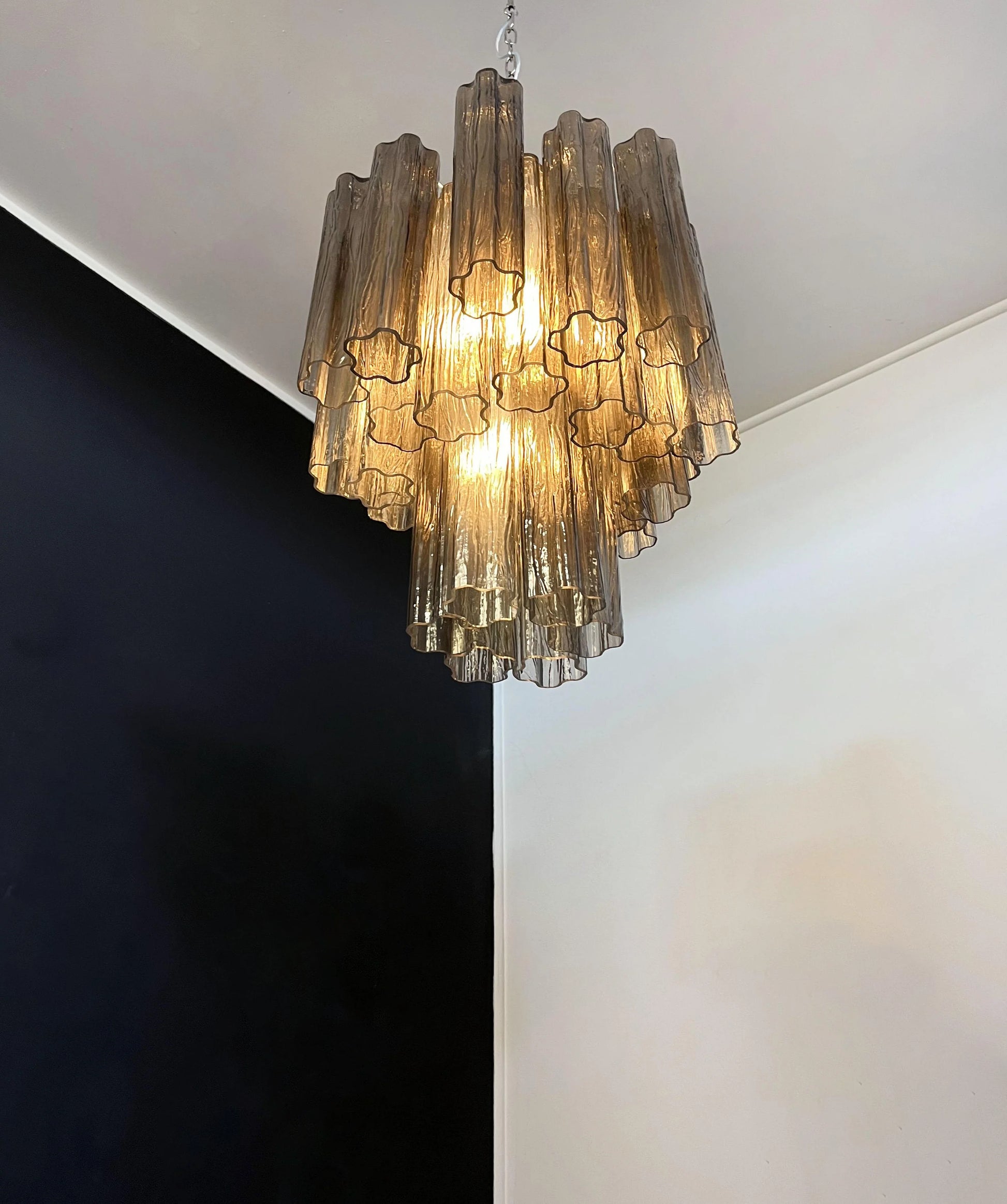 Fantastic Smoked Murano Glass Tube Chandelier - Nuvé