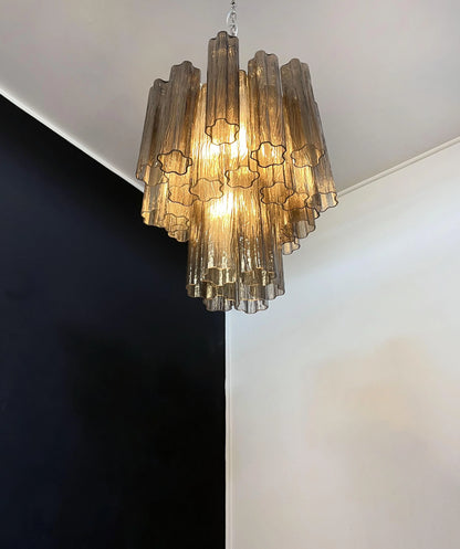 Fantastic Smoked Murano Glass Tube Chandelier - Nuvé