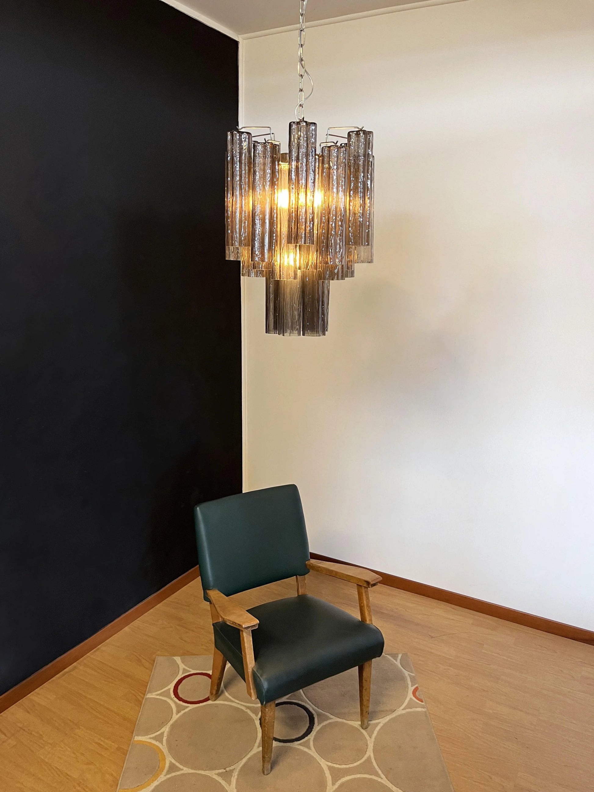 Fantastic Smoked Murano Glass Tube Chandelier - Nuvé