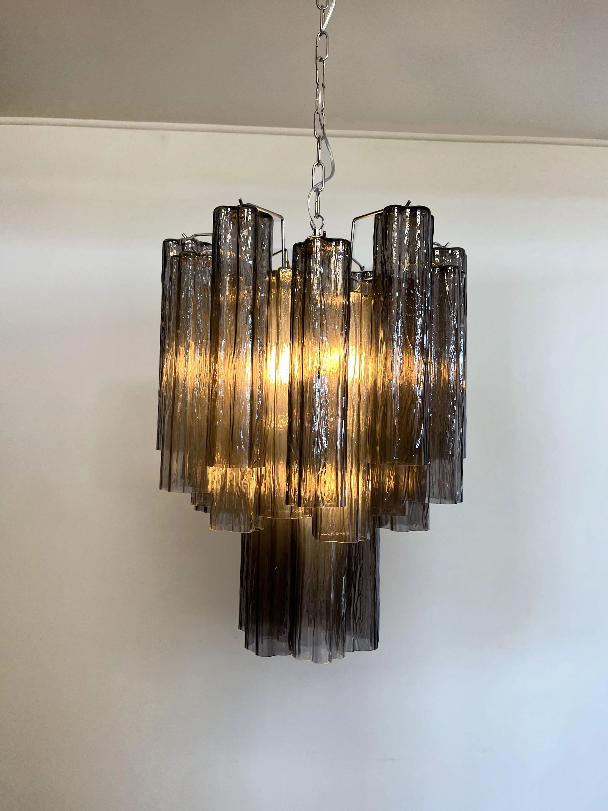 Fantastic Smoked Murano Glass Tube Chandelier - Nuvé