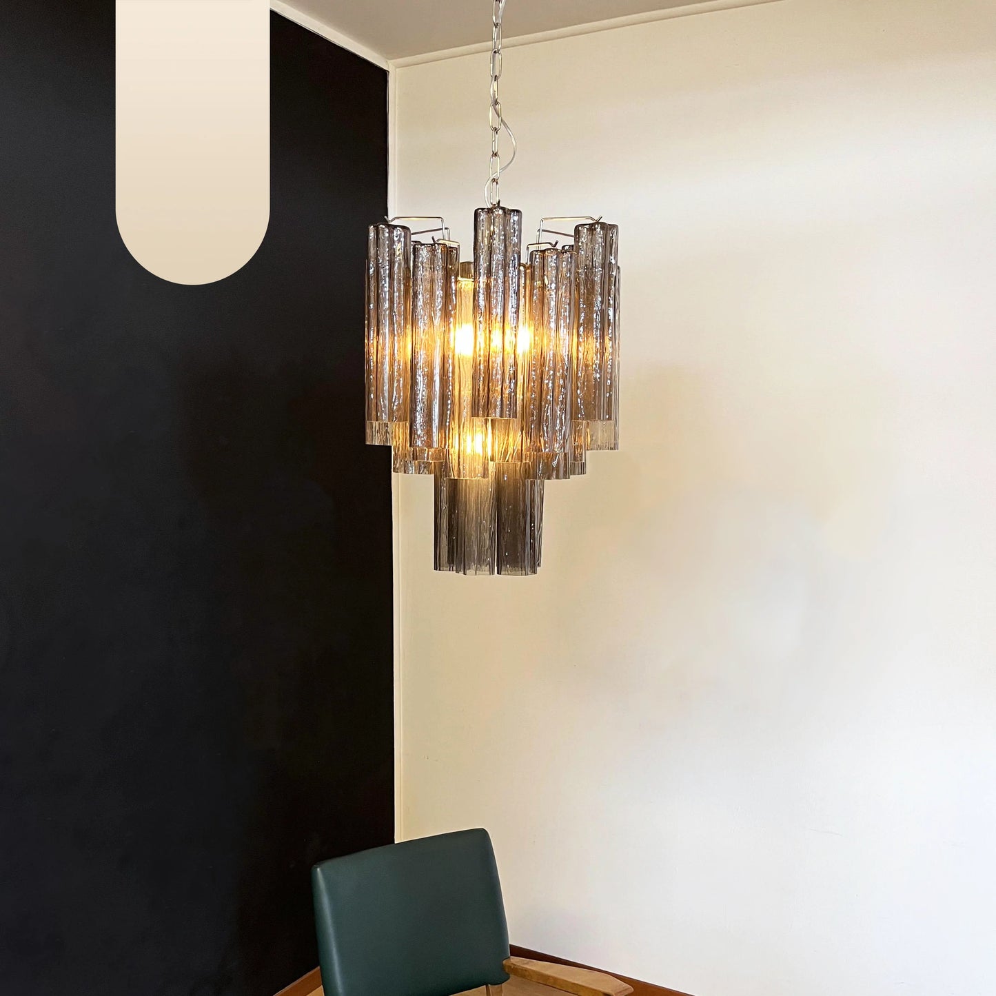 Fantastic Smoked Murano Glass Tube Chandelier - Nuvé