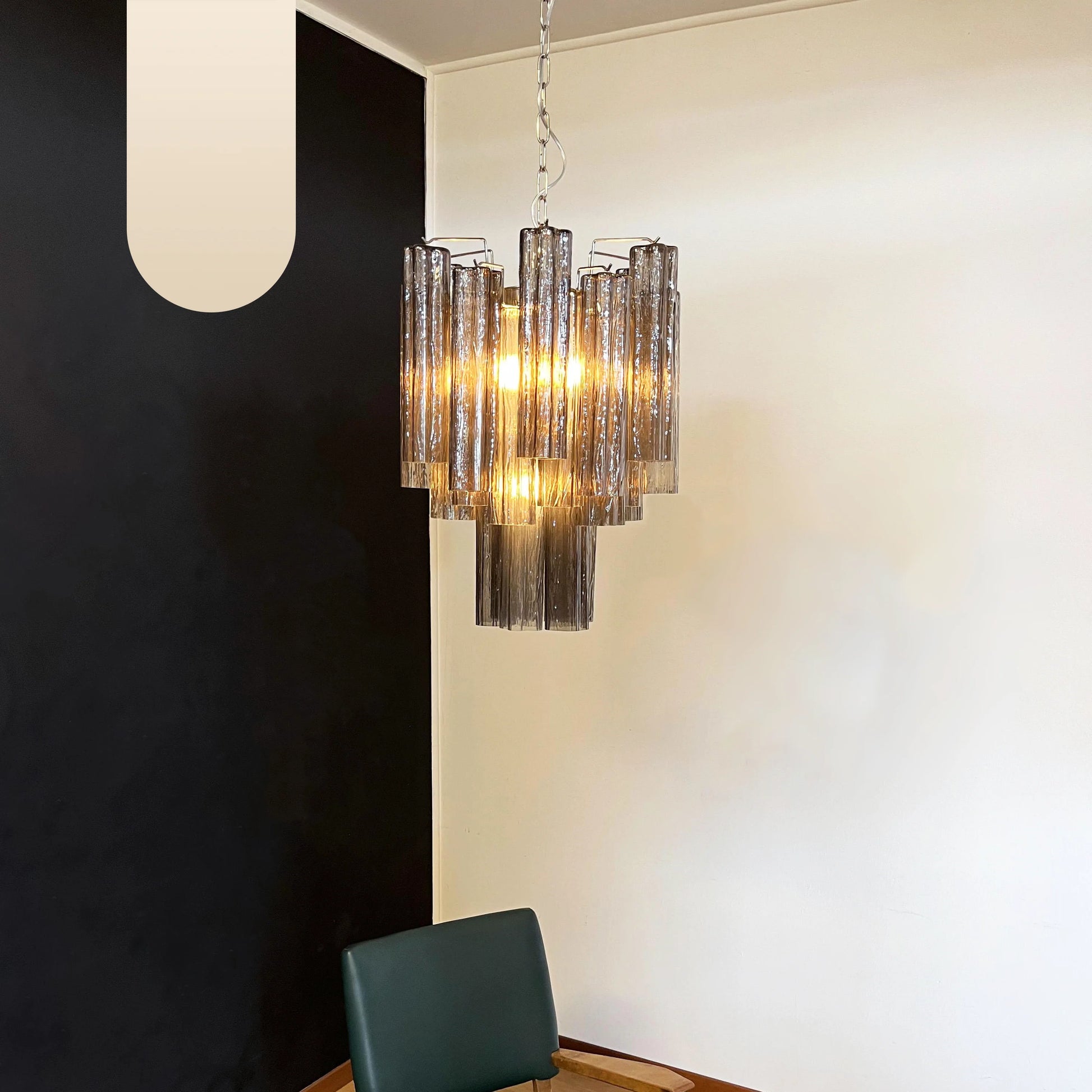 Fantastic Smoked Murano Glass Tube Chandelier - Nuvé