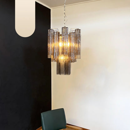 Fantastic Smoked Murano Glass Tube Chandelier - Nuvé