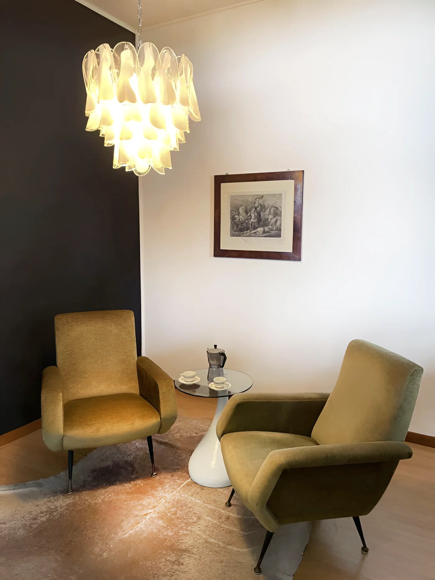 Vintage Murano Rondini Glass Chandelier - Nuvé