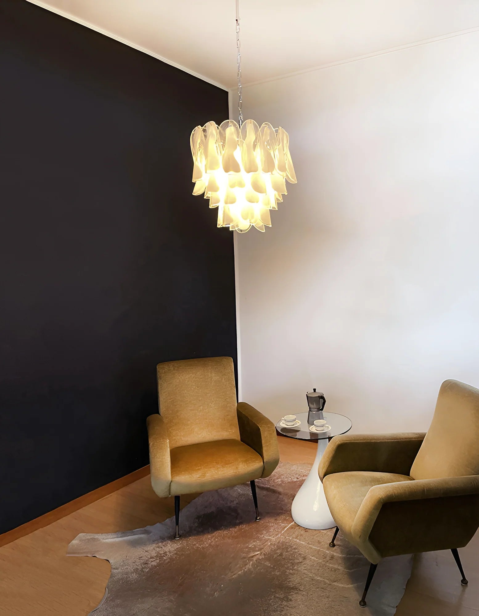 Vintage Murano Rondini Glass Chandelier - Nuvé