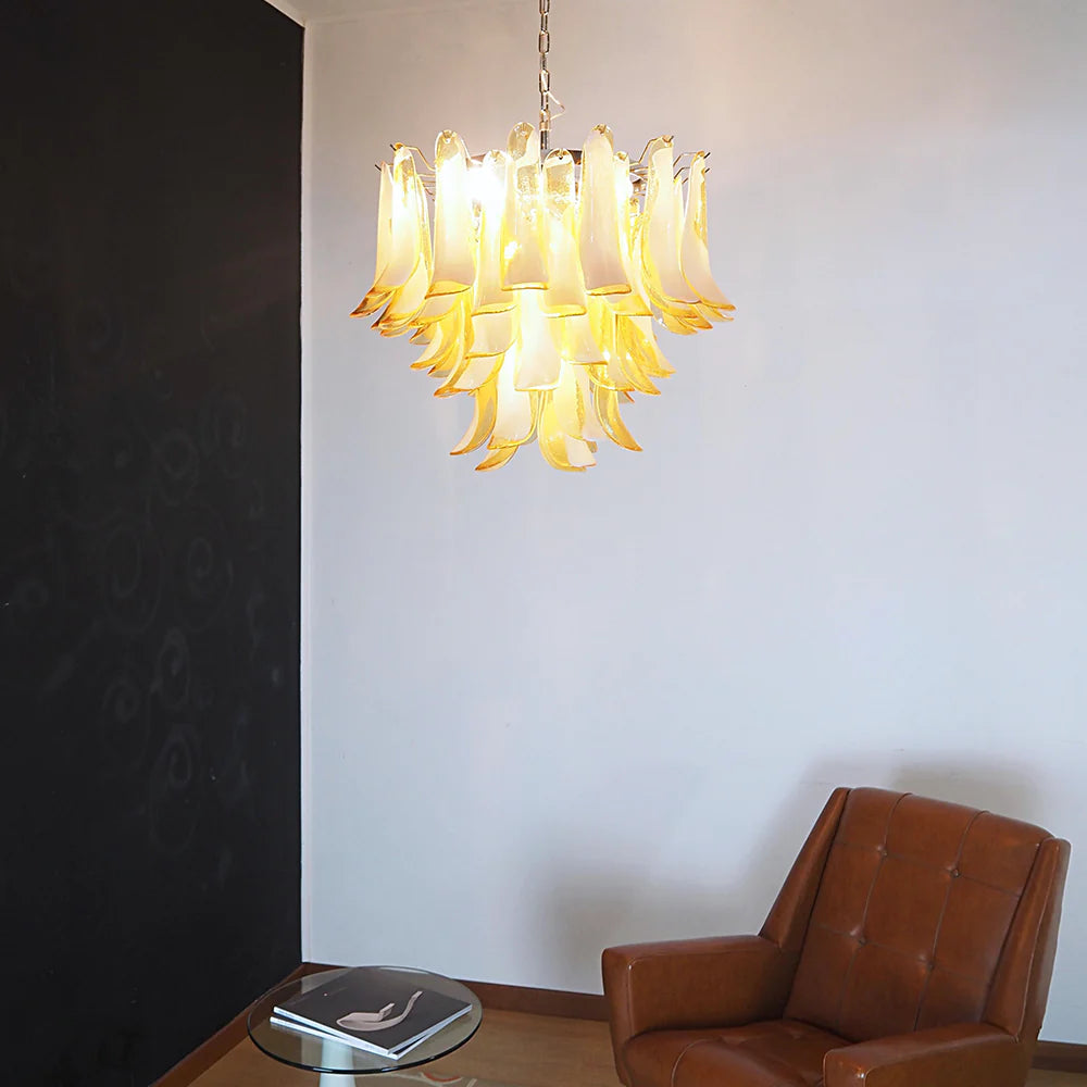 Vintage Caramels Glass Murano Petals Chandelier - Nuvé
