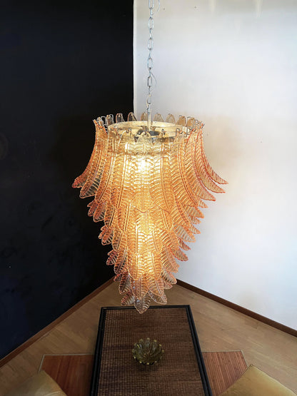 Murano Amber Felch Spiral Chandelier - Nuvé