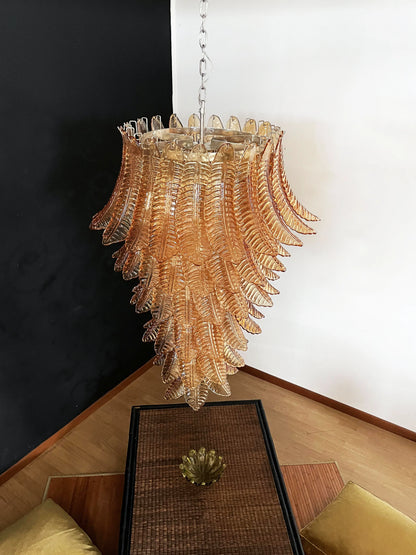 Murano Amber Felch Spiral Chandelier - Nuvé