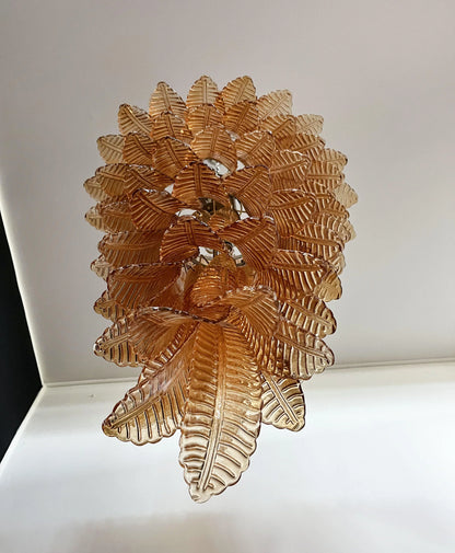 Murano Amber Felch Spiral Chandelier - Nuvé