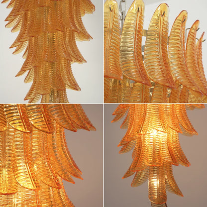 Murano Amber Felch Spiral Chandelier - Nuvé